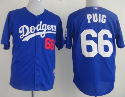 Los Angeles Dodgers #66 Yasiel Puig Blue Jersey
