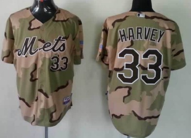 New York Mets #33 Matt Harvey Camo Jersey
