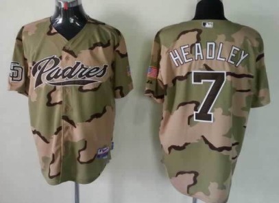 San Diego Padres #7 Chase Headley Camo Jersey