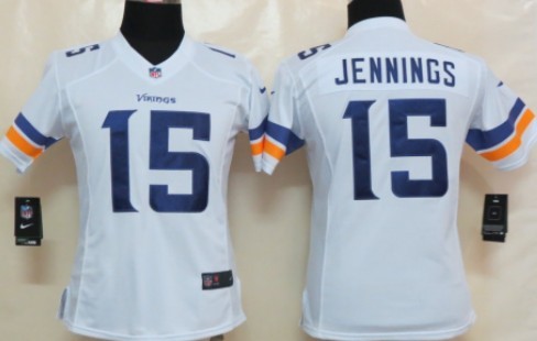 Nike Minnesota Vikings #15 Greg Jennings 2013 White Limited Womens Jersey
