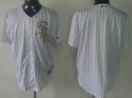 Chicago White Sox Blank White With Camo Jersey