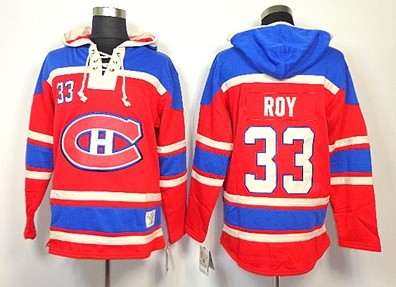 Old Time Hockey Montreal Canadiens #33 Patrick Roy Red Hoodie