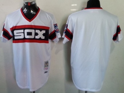 Chicago White Sox Blank 1983 White Pullover Throwback Jersey