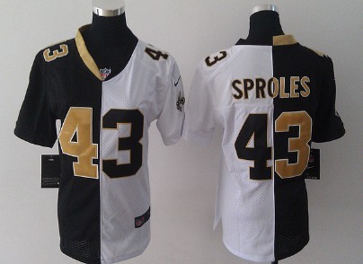 Nike New Orleans Saints #43 Darren Sproles Black/White Two Tone Womens Jersey