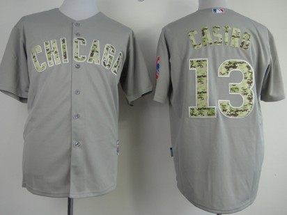 Chicago Cubs #13 Starlin Castro Gray With Camo Jersey