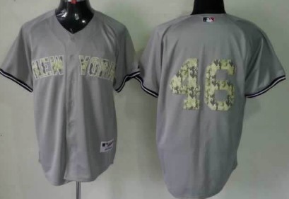 New York Yankees #46 Andy Pettitte Gray With Camo Jersey