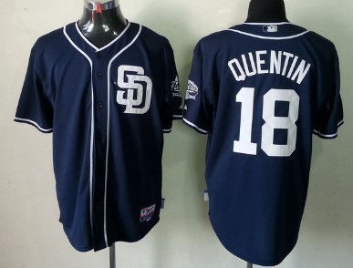 San Diego Padres #18 Carlos Quentin Navy Blue Jersey