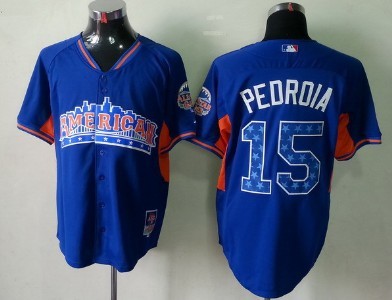 Boston Red Sox #15 Dustin Pedroia 2013 All-Star Blue Jersey