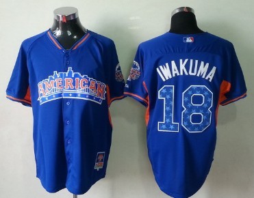 Seattle Mariners #18 Hisashi Iwakuma 2013 All-Star Blue Jersey