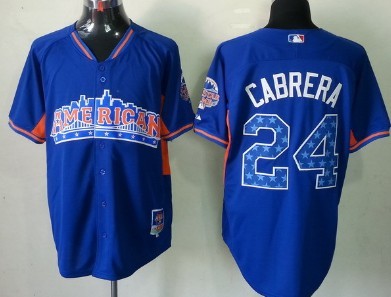 Detroit Tigers #24 Miguel Cabrera 2013 All-Star Blue Jersey