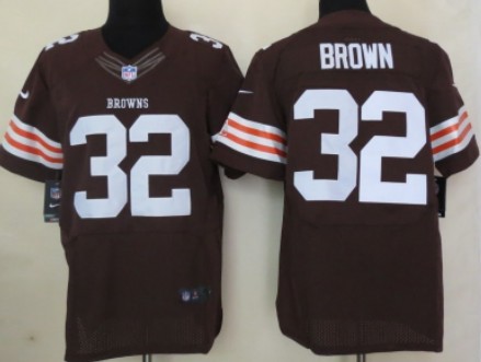 Nike Cleveland Browns #32 Jim Brown Brown Elite Jersey