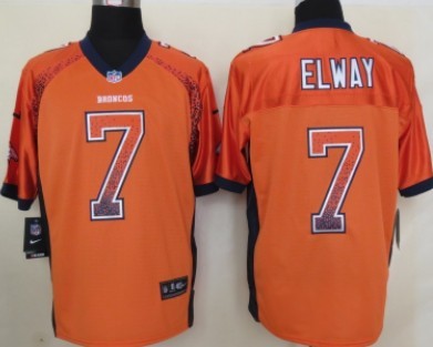 Nike Denver Broncos #7 John Elway 2013 Drift Fashion Orange Elite Jersey