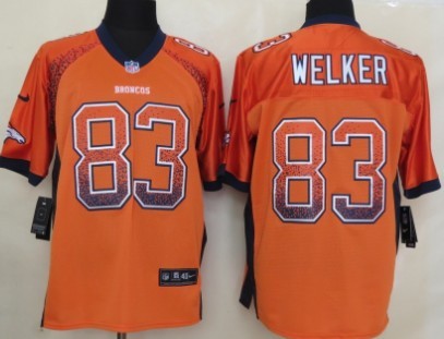 Nike Denver Broncos #83 Wes Welker 2013 Drift Fashion Orange Elite Jersey