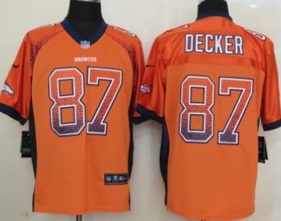 Nike Denver Broncos #87 Eric Decker 2013 Drift Fashion Orange Elite Jersey
