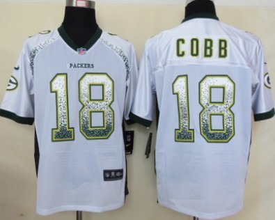 Nike Green Bay Packers #18 Randall Cobb 2013 Drift Fashion White Elite Jersey