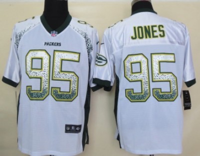 Nike Green Bay Packers #95 Datone Jones 2013 Drift Fashion White Elite Jersey