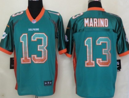 Nike Miami Dolphins #13 Dan Marino 2013 Drift Fashion Green Elite Jersey
