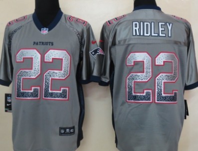 Nike New England Patriots #22 Stevan Ridley 2013 Drift Fashion Gray Elite Jersey