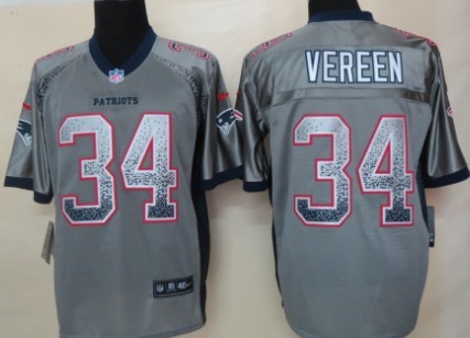 Nike New England Patriots #34 Shane Vereen 2013 Drift Fashion Gray Elite Jersey
