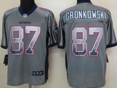 Nike New England Patriots #87 Rob Gronkowski 2013 Drift Fashion Gray Elite Jersey