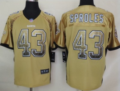 Nike New Orleans Saints #43 Darren Sproles 2013 Drift Fashion Gold Elite Jersey