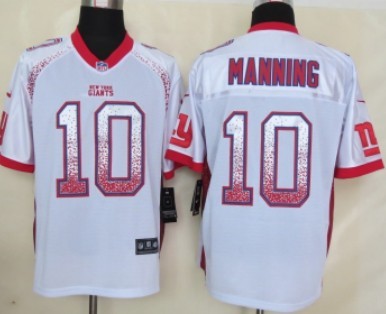 Nike New York Giants #10 Eli Manning 2013 Drift Fashion White Elite Jersey