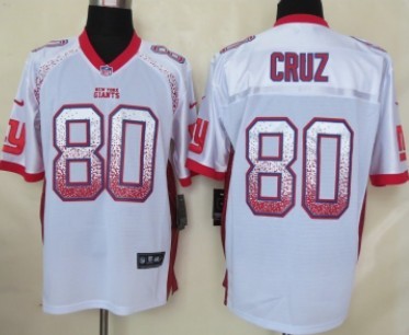 Nike New York Giants #80 Victor Cruz 2013 Drift Fashion White Elite Jersey