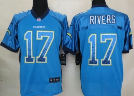 Nike San Diego Chargers #17 Philip Rivers 2013 Drift Fashion Blue Elite Jersey