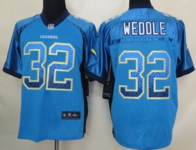 Nike San Diego Chargers #32 Eric Weddle 2013 Drift Fashion Blue Elite Jersey