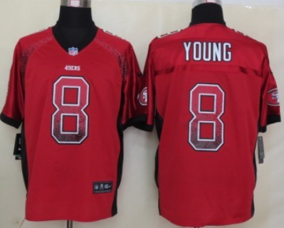 Nike San Francisco 49ers #8 Steve Young 2013 Drift Fashion Red Elite Jersey