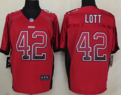 Nike San Francisco 49ers #42 Ronnie Lott 2013 Drift Fashion Red Elite Jersey