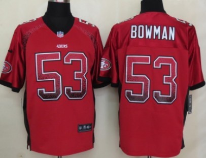 Nike San Francisco 49ers #53 Navorro Bowman 2013 Drift Fashion Red Elite Jersey