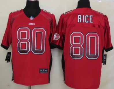 Nike San Francisco 49ers #80 Jerry Rice 2013 Drift Fashion Red Elite Jersey