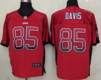 Nike San Francisco 49ers #85 Vernon Davis 2013 Drift Fashion Red Elite Jersey