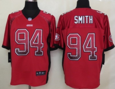 Nike San Francisco 49ers #94 Justin Smith 2013 Drift Fashion Red Elite Jersey