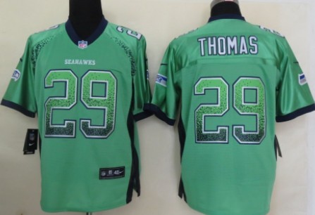 Nike Seattle Seahawks #29 Earl Thomas 2013 Drift Fashion Green Elite Jersey