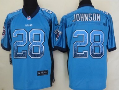 Nike Tennessee Titans #28 Chris Johnson 2013 Drift Fashion Blue Elite Jersey