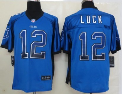 Nike Indianapolis Colts #12 Andrew Luck 2013 Drift Fashion Blue Elite Jersey