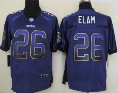 Nike Baltimore Ravens #26 Matt Elam 2013 Drift Fashion Purple Elite Jersey