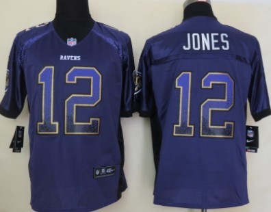 Nike Baltimore Ravens #12 Jacoby Jones 2013 Drift Fashion Purple Elite Jersey