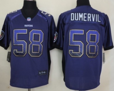 Nike Baltimore Ravens #58 Elvis Dumervil 2013 Drift Fashion Purple Elite Jersey
