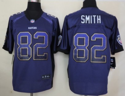 Nike Baltimore Ravens #82 Torrey Smith 2013 Drift Fashion Purple Elite Jersey