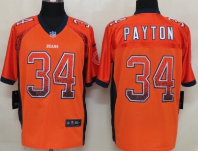 Nike Chicago Bears #34 Walter Payton 2013 Drift Fashion Orange Elite Jersey
