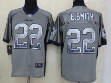 Nike Dallas Cowboys #22 Emmitt Smith 2013 Drift Fashion Gray Elite Jersey