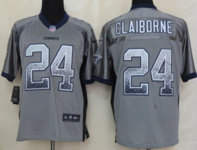 Nike Dallas Cowboys #24 Morris Claiborne 2013 Drift Fashion Gray Elite Jersey