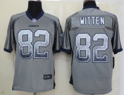 Nike Dallas Cowboys #82 Jason Witten 2013 Drift Fashion Gray Elite Jersey