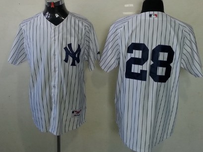 New York Yankees #28 Joe Girardi White Jersey