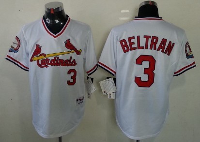 St. Louis Cardinals #3 Carlos Beltran White Pullover Jersey