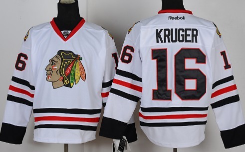 Chicago Blackhawks #16 Marcus Kruger White Jersey