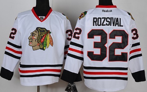 Chicago Blackhawks #32 Michal Rozsival White Jersey